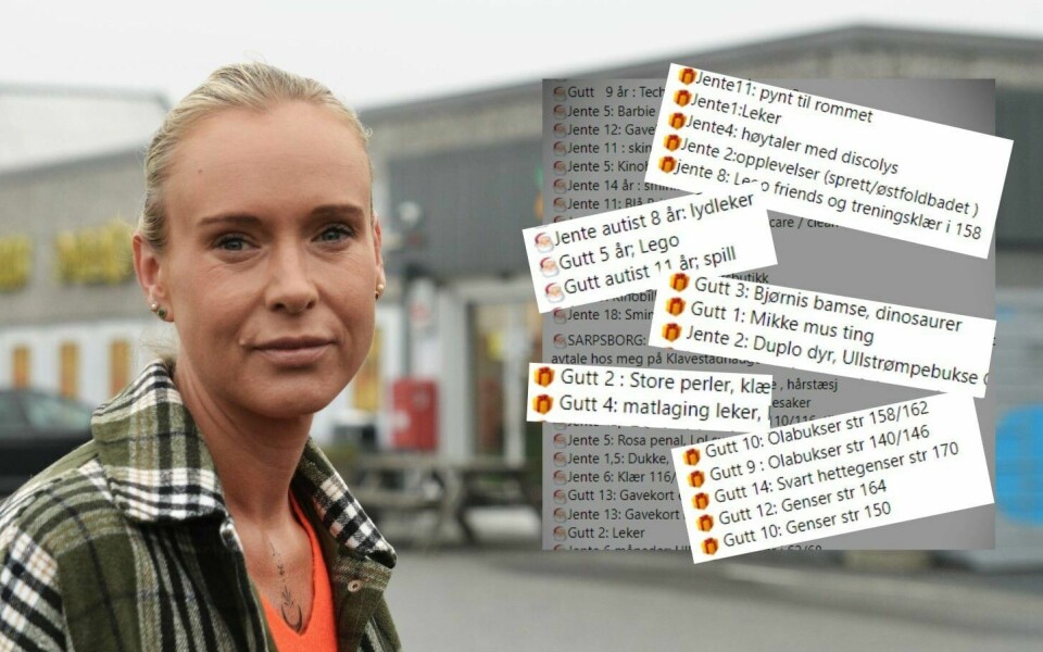 Hjelp oss å hjelpe Østfold har fått flere hundre henvendelser med barns ønsker til jul. – Det er garantert ikke halvparten som har bedt om hjelp ennå. Pågangen stor. Nå håper jeg vi kommer i mål, sier Liza Marie Thorvaldsen. Hjelp oss å hjelpe Østfold har fått flere hundre henvendelser med barns ønsker til jul. – Det er garantert ikke halvparten som har bedt om hjelp ennå. Pågangen stor. Nå håper jeg vi kommer i mål, sier Liza Marie Thorvaldsen.