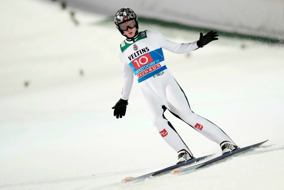 Marius Lindvik er det norske håpet i nyttårshopprennet Marius Lindvik ble nummer fem i Oberstdorf. Foto: Matthias Schrader / AP Photo / NTB.