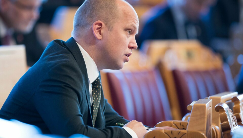 Trygve Slagsvold Vedum på Stortinget.