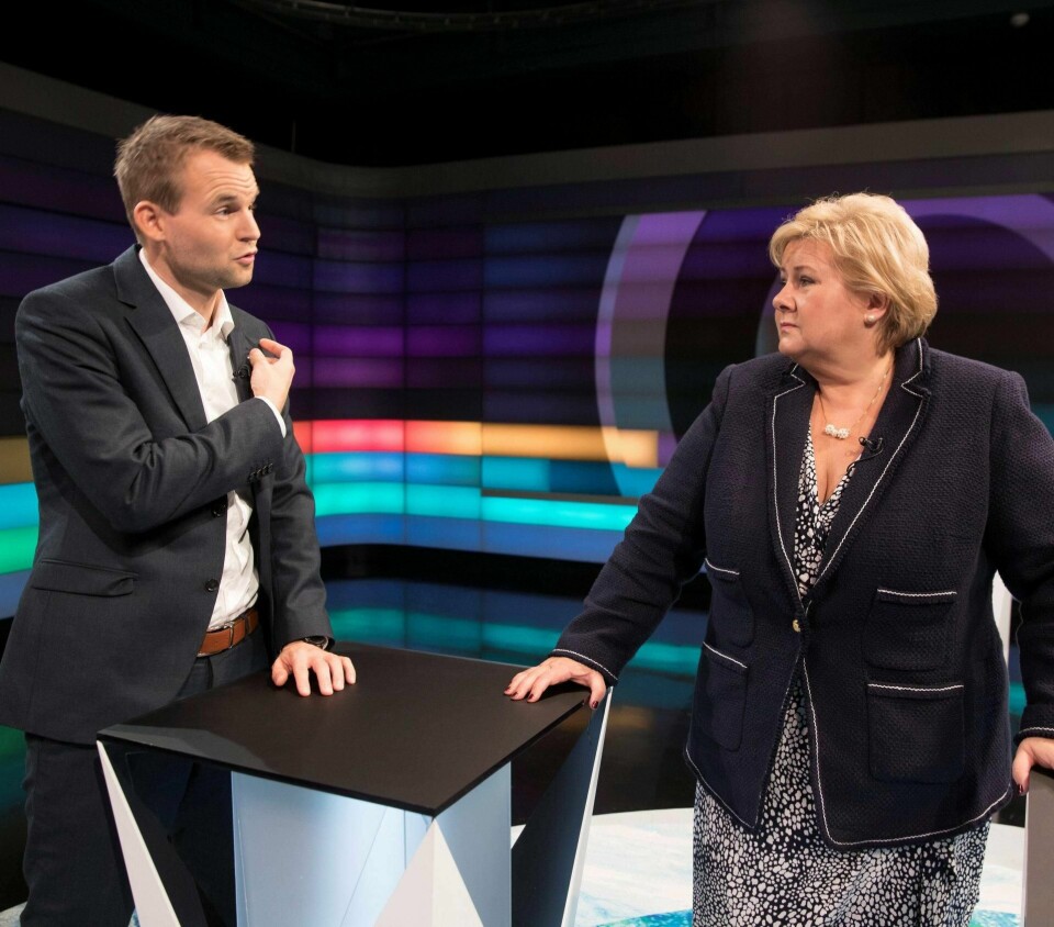 TØFF JOBB: KrF-nestleder Kjell Ingolf Ropstad og statsminister Erna Solberg har flere harde nøtter å knekke når de møtes til forhandlinger før en eventuell regjeringsutvidelse. FOTO: TERJE PEDERSEN/NTB SCANPIX