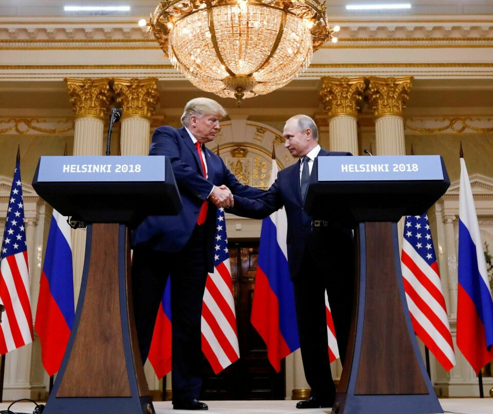 BYGGES NED: USA vil trekke seg fra INF-avtalen mellom USA og Russland. Men INF-avtalen har antakelig mer med Kina å gjøre enn med noe annet, skriver Sverre Lodgaard. Her fra møtet mellom USAs president Donald Trump og Russlands president Vladimir Putin i Helsinki i juli. FOTO: KEVIN LAMARQUE/NTB SCANPIX