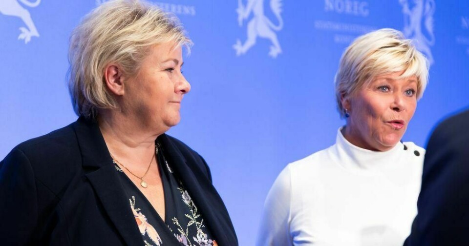 Et viktig mål for regjeringen, her ved statsminister Erna Solberg (H) og finansminister Siv Jensen, er at enda flere skal bli inkludert i arbeidslivet.