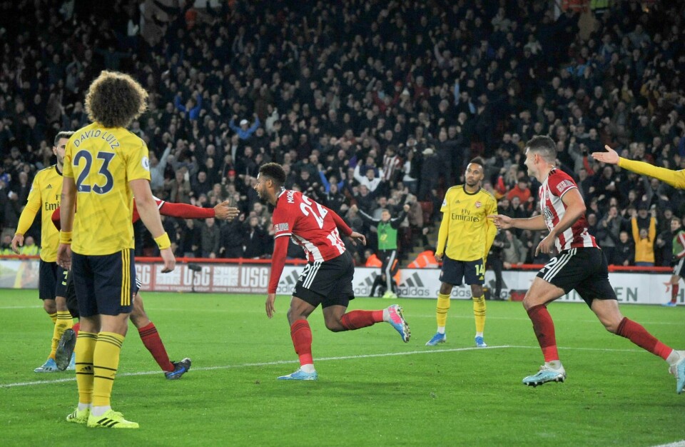 Lys Mousset sendte Sheffield United i ledelsen mot Arsenal etter en halvtime mandag.