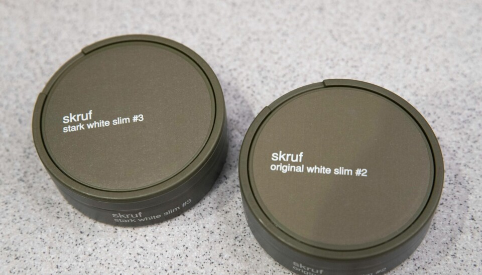 Oslo 20180428.
Skruf snus har kommet i en ny mer delikat innpakning.
Foto: Terje Bendiksby / NTB scanpix