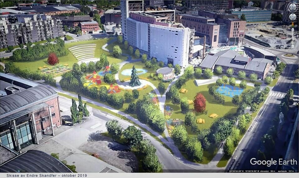 Aksjonsgruppas egne forslag til hvordan en stor grønn park i Nydalen vil kunne se ut.