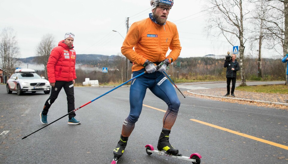 Martin Johnsrud Sundby på trening i Sørkedalen.