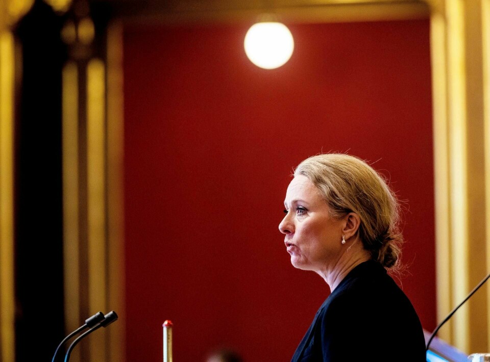 Tidligere denne uka redegjorde arbeids- og sosialminister Anniken Hauglie for Nav-skandalen i Stortinget. Opposisjonen var ikke fornøyd. FOTO: STIAN LYSBERG SOLUM/NTB SCANPIX