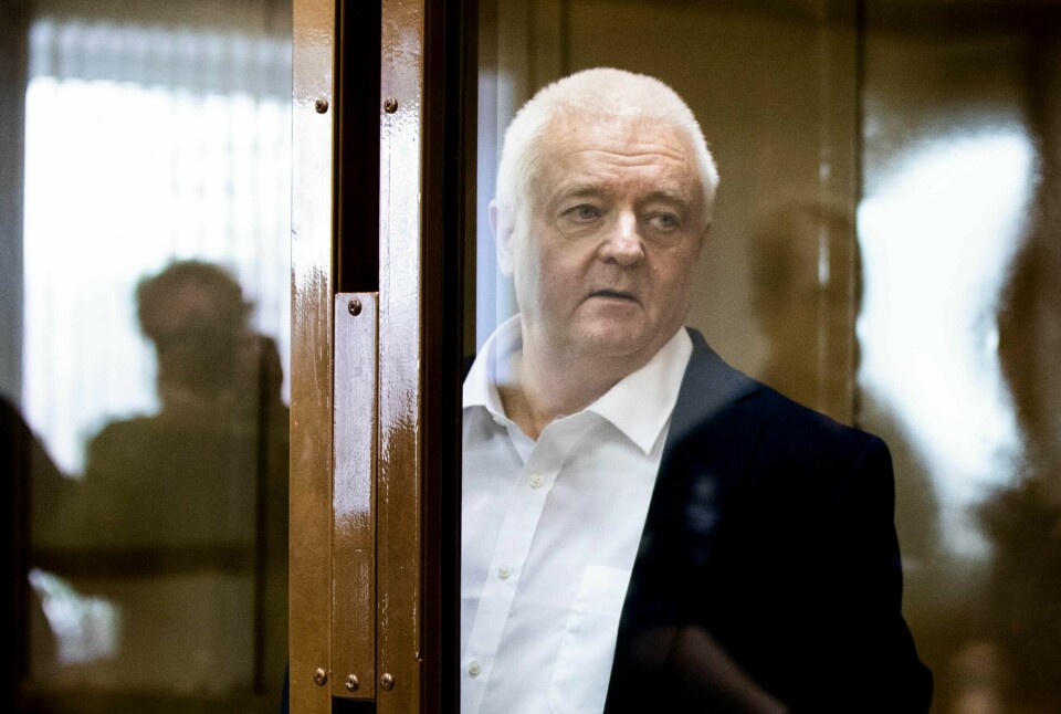 MOSKVA, RUSSLAND 20190416.Frode Berg og hans forsvarer Ilja Novikov ved byretten i Moskva idet r dommen leses opp tirsdagFoto: Berit Roald / NTB scanpix