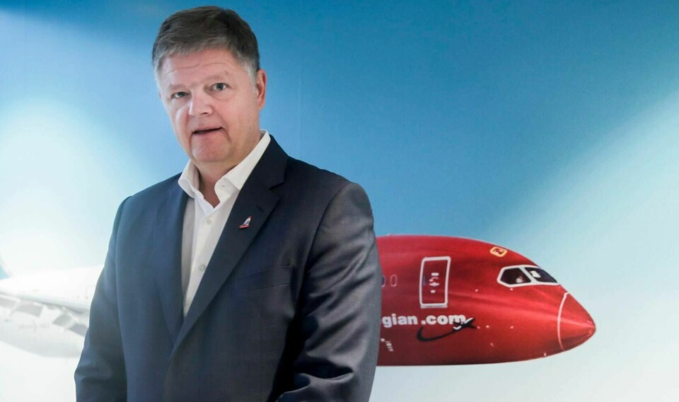 Den nye konsernsjefen Jacob Schram på Norwegians hovedkontor onsdag.