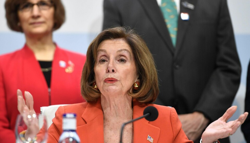 US House Speaker Nancy Pelosi gives a press conference during the UN Climate Change Conference COP25 at the 'IFEMA - Feria de Madrid' exhibition centre, in Madrid, on December 2, 2019. - Spain's Socialist government offered to host this year's UN climate conference, known as COP25, from December 2 to December 13, 2019, after the event's original host Chile withdrew last month due to deadly riots over economic inequality. (Photo by PIERRE-PHILIPPE MARCOU / AFP)