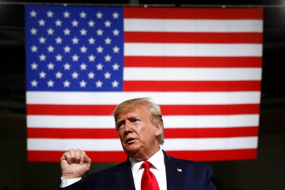 Donald Trump. In this Aug. 15, 2019, photo, President Donald Trump acknowledges the crowd after speaking at a campaign rally in Manchester, N.H. The Trump administration is aggressively pursuing economic sanctions as a primary foreign policy tool to an extent unseen in decades, or perhaps ever. Many are questioning the results even as officials insist the penalties are achieving their aims(AP Photo/Patrick Semansky)