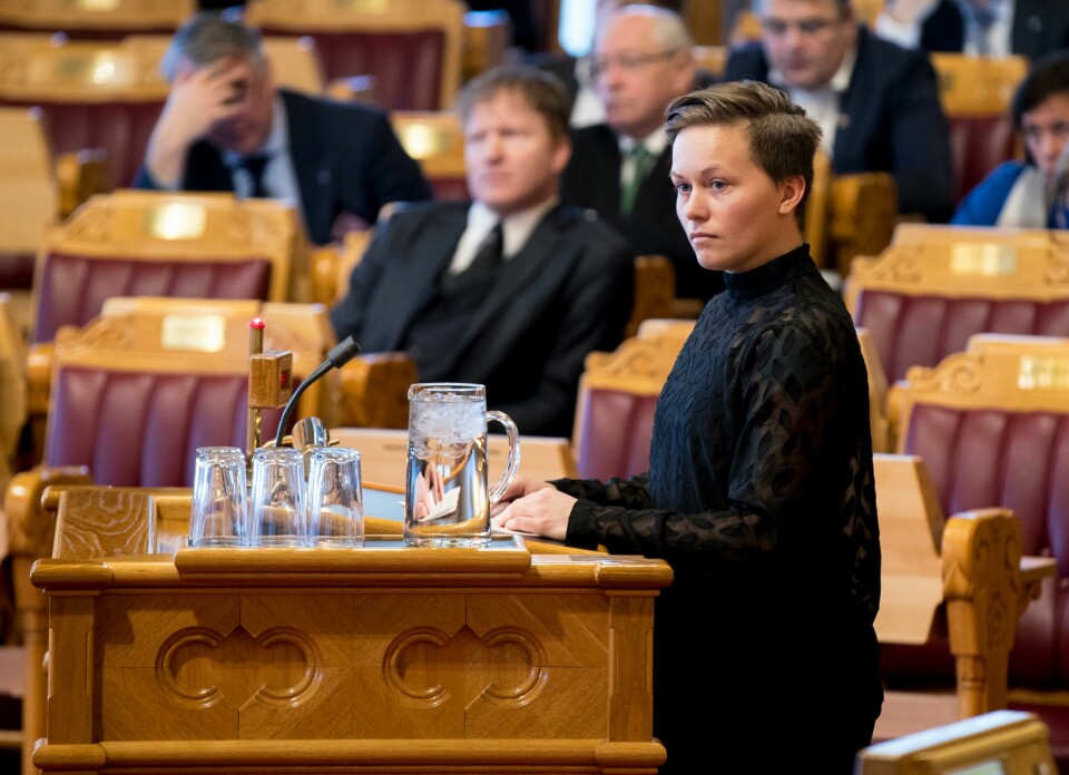 Oslo 20180207.Solfrid Lerbrekk (SV) i stortingets spørretime.Foto: Vidar Ruud / NTB Oslo 20180207.
Solfrid Lerbrekk (SV) i stortingets spørretime.
Foto: Vidar Ruud / NTB