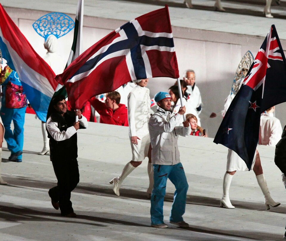 Ole Einar Bjørndalen var norsk flaggbærer og tok også sitt siste OL-gull i Sotsji i 2014.
