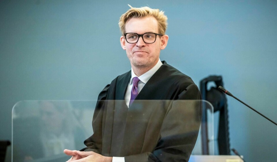 Aktor Frederik Ranke under rettssaken mot Laila Anita Bertheussen i sal 250 i Oslo tingrett torsdag.