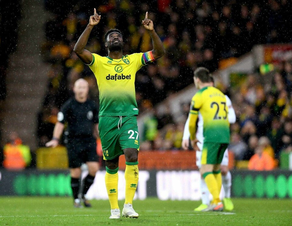 Alexander Tettey passerte lørdag 250 kamper for Norwich.