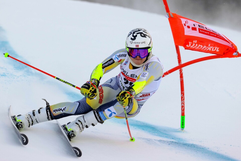 Atle Lie McGrath imponerte i søndagens storslalåmrenn i Alta Badia. Foto: Marco Trovati / AP / NTB