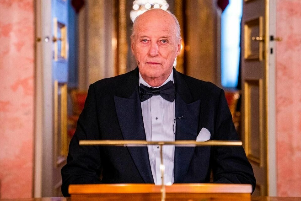 Kong Harald med hilsen til de berørte i Gjerdrum
