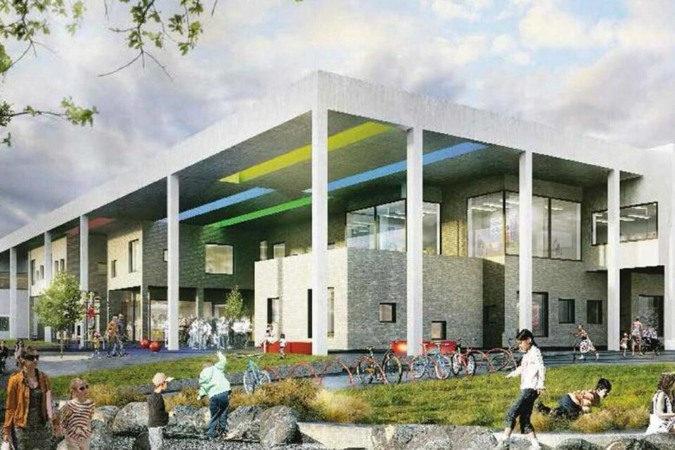 Skisse av nye Eiganes skole. En ny rapport kan tyde på at situasjonen i dagens hovedbygg er mer alvorlig enn fryktet.