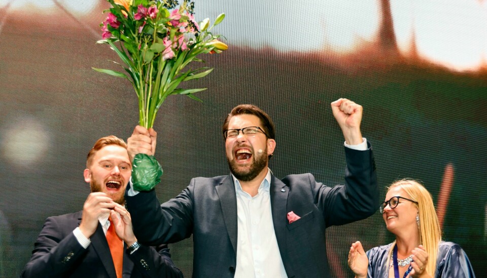 Sveriges framtid hviler nå i Sverigedemokraterna og partileder Jimmie Åkessons hender. .