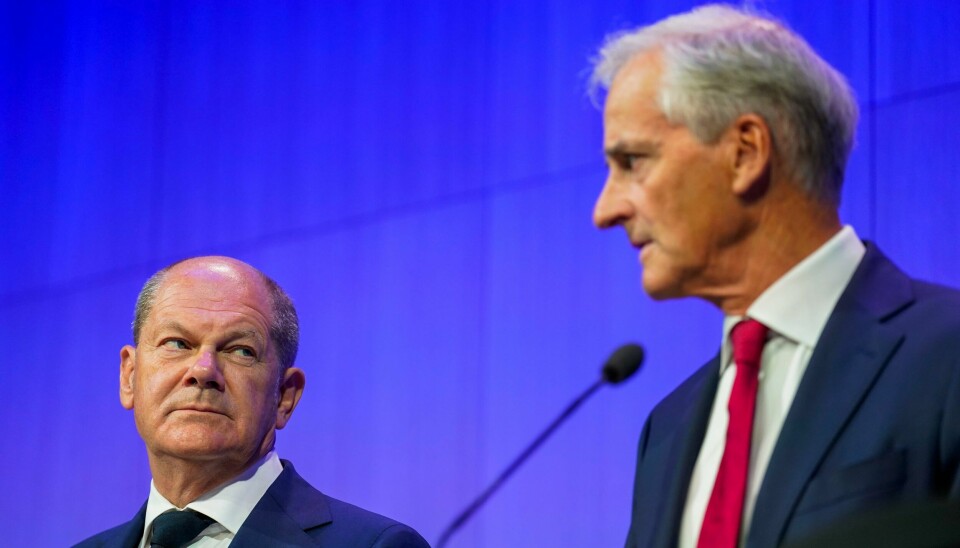 Den tyske forbundskansleren Olaf Scholz og statsminister Jonas Gahr Støre møttes mandag for å snakke om de store utfordringene Europa står overfor. Den tyske forbundskansleren Olaf Scholz og statsminister Jonas Gahr Støre møttes mandag for å snakke om de store utfordringene Europa står overfor. Foto: Håkon Mosvold Larsen / NTB