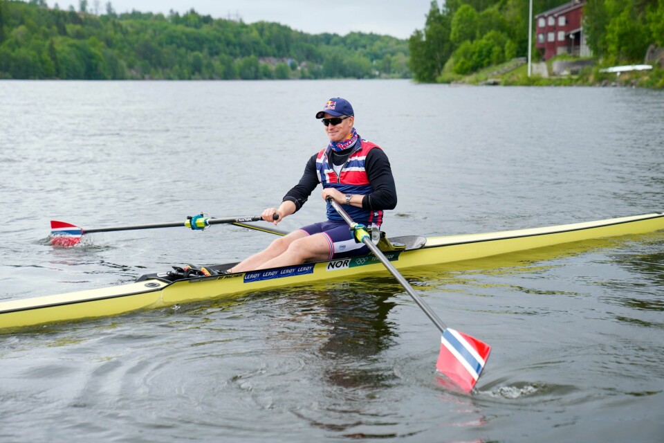 Kjetil Borch er blant dem som skal forsvare Norges ære under EM i roing. Kjetil Borch avbildet på trening tidligere i sommer. Foto: Javad Parsa / NTB