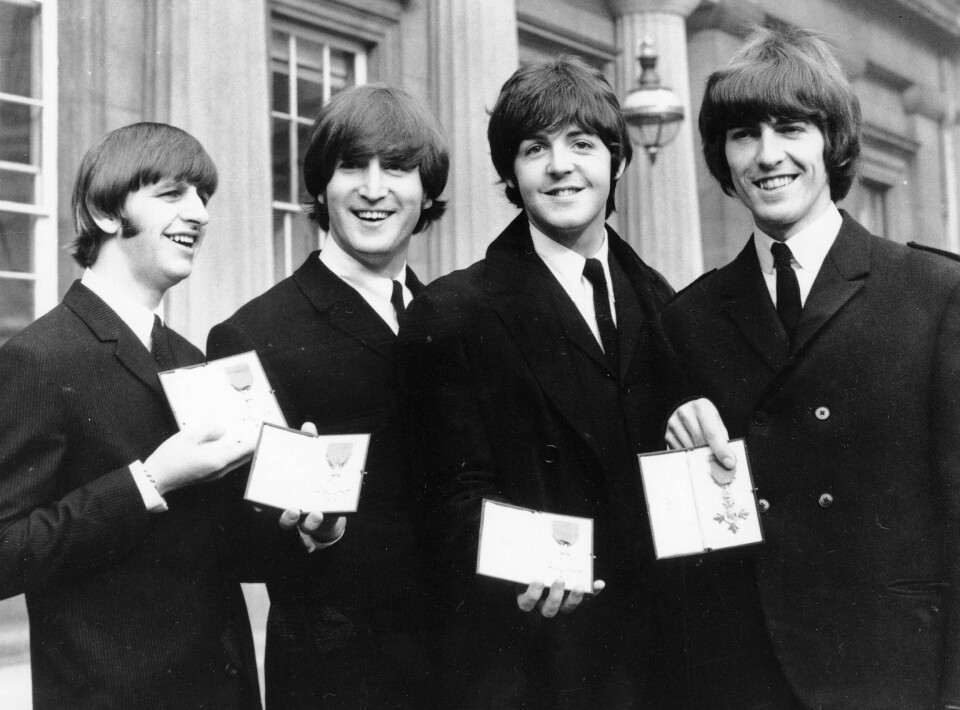 The Beatles-medlemmene fotografert sammen: Fra venstre: Ringo Starr, John Lennon, Paul McCartney og George Harrison. The Beatles-medlemmene fotografert sammen: Fra venstre: Ringo Starr, John Lennon, Paul McCartney og George Harrison. Foto: AP