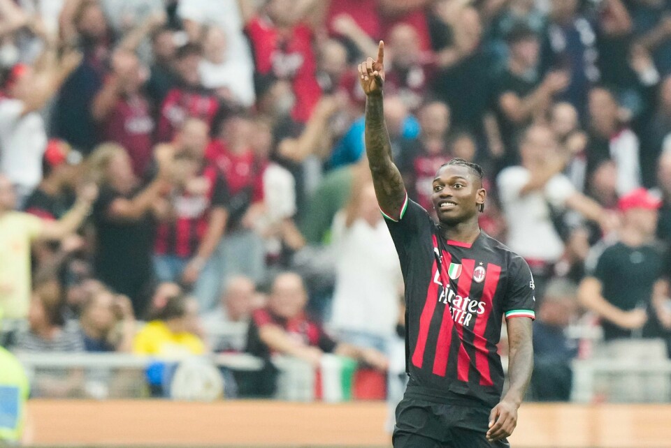 Rafael Leão scoret to for Milan mot Inter lørdag. Rafael Leão scoret to for Milan mot Inter lørdag. Foto: Luca Bruno / AP / NTB