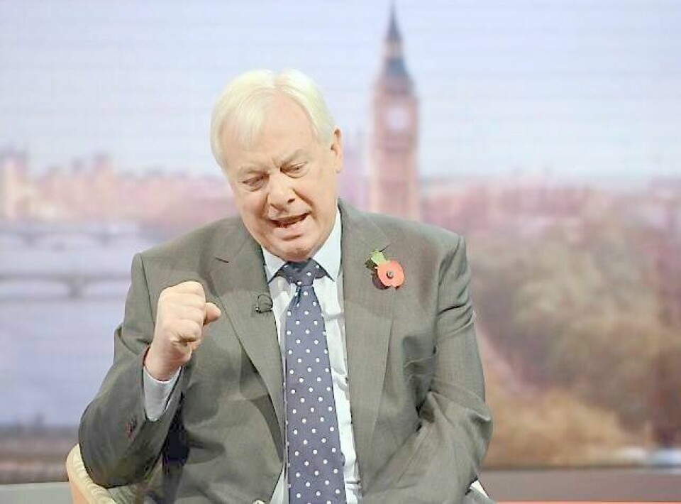 Styreleder og lord Chris Patten har lovet bot og bedring flere ganger på BBC1 de siste dagene, men det er usikkert om han selv sitter trygt. FOTO: NTB SCANPIX