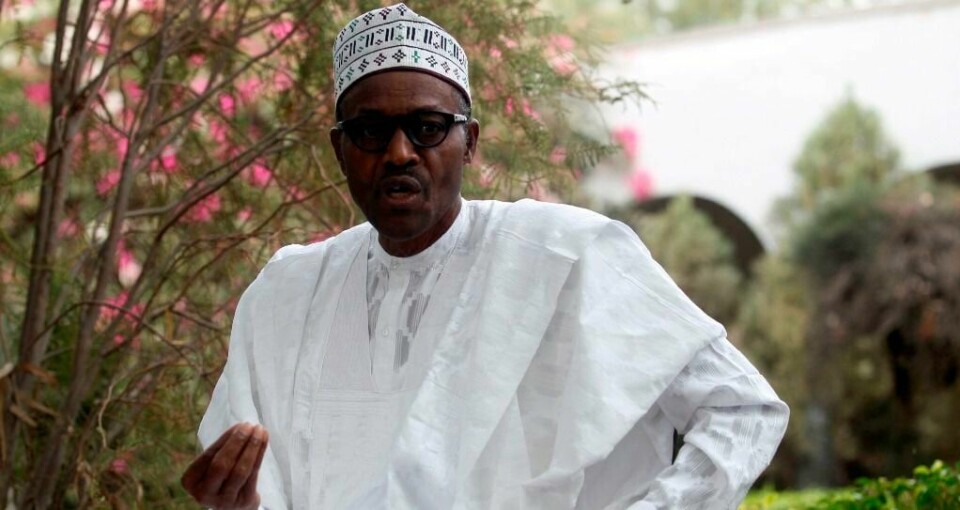 Muhammodu Buhar under en pressekonferanse i helgen. FOTO: REUTERS/NTB SCANPIX