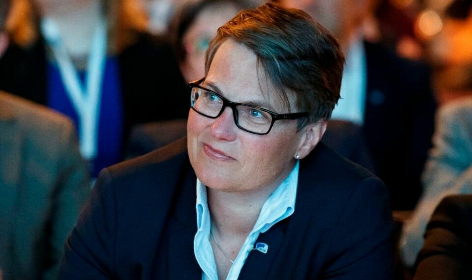 Miljøvernminister Tine Sundtoft under Høyres landsmøte fredag. FOTO: HEIKO JUNGE/NTB SCANPIX