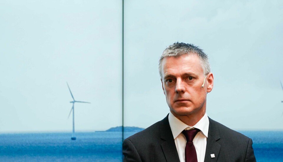 Direktør Kjetil Lund i NVE presenterte nye områder for havvind i april. Direktør Kjetil Lund i NVE presenterte nye områder for havvind i april. Foto: Terje Pedersen / NTB