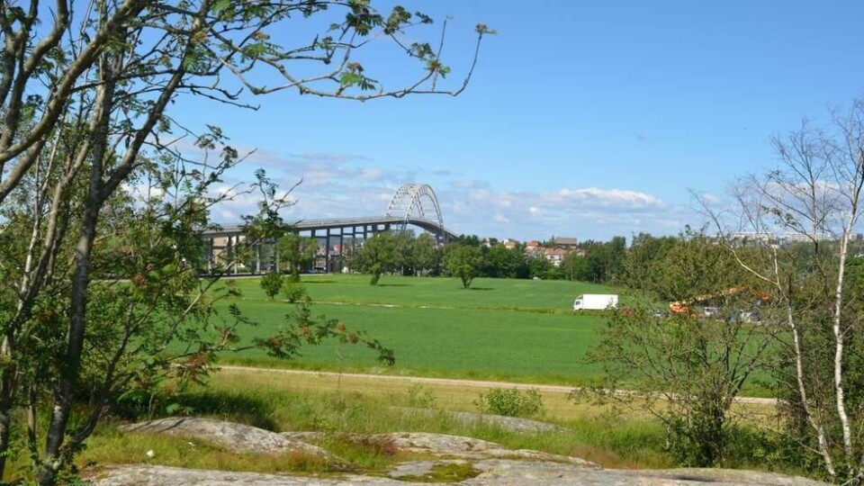 Gudebergjordet i Fredrikstad. «Vi i Senterpartiet vil følge ekstra godt med fremover. Vi tenker spesielt på Gudebergjordet. Fremdeles er verdifulle dekar matjord på Gudebergjordet ført inn i eiendomsselskapet Isegran, som er heleiet av Fredrikstad kommune.»