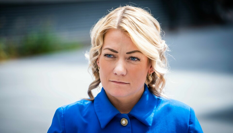 Forsknings- og høyere utdanningsminister Sandra Borch (Sp) er mandag på besøk i Arendal, der hun slapp nyheten om at regjeringen har besluttet å opprette 20 nye studieplasser i medisin i Agder. Bildet viser Sandra Borch.
