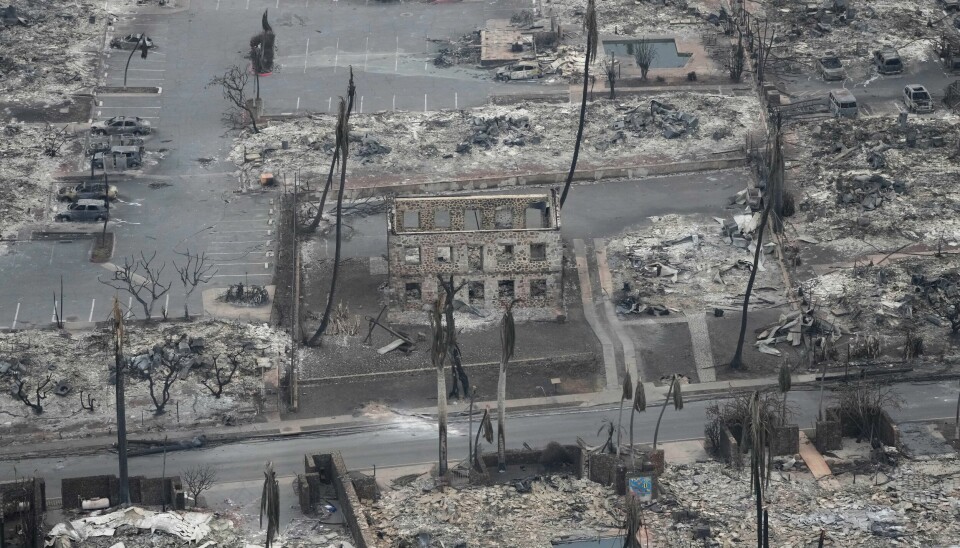 Byen Lahaina er nærmest utslettet etter brannen. Foto: Rick Bowmer / AP / NTB Byen Lahaina ligger i ruiner etter skogbrannen. Foto: Rick Bowmer / AP / NTB