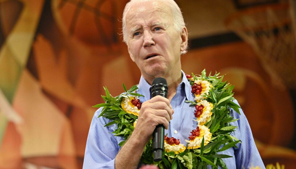 USAs president Joe Biden taler under et samfunnsengasjement i Lahaina Civic Center i Lahaina, Hawaii, 21. august 2023. USAs president Joe Biden taler under et samfunnsengasjement i Lahaina Civic Center i Lahaina, Hawaii, 21. august 2023.