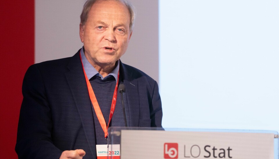 Tore Bjørgo, leder for C-REX – Senter for ekstremismeforskning, er ikke bekymret for at uroen i Sverige skal spre seg til Norge. GOL 20221123. Tore Bjørgo, leder for C-REX – Senter forekstremismeforskning, taler under LO Stats Kartellkonferanse 2022.
