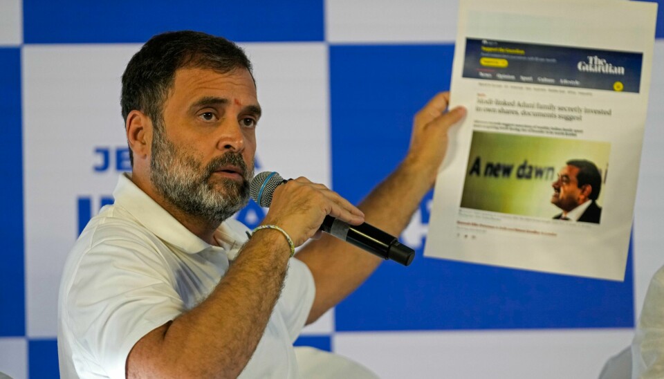 Indias opposisjonsleder Rahul Gandhi på en pressekonferanse i Mumbai 31. august. Indias opposisjonsleder på en pressekonferanse i Mumbai 31. august. Foto: Rajanish Kakade / AP / NTB