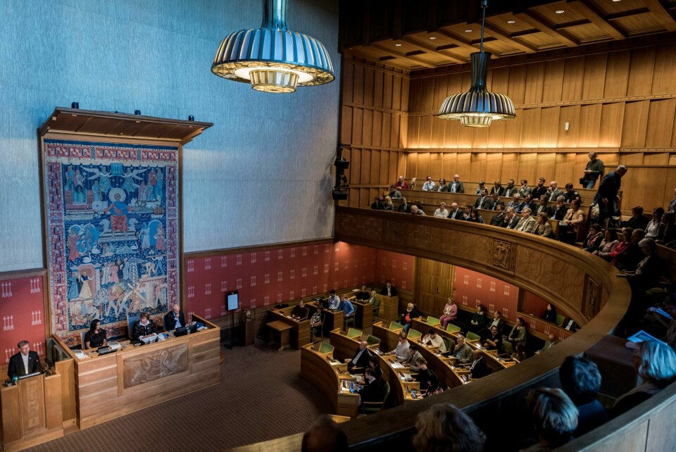 DEBATT: Oslo Bystyre. Dette bildet er riktignok tatt i fjor. SÅ mye folk var det ikke her i dag, altså.