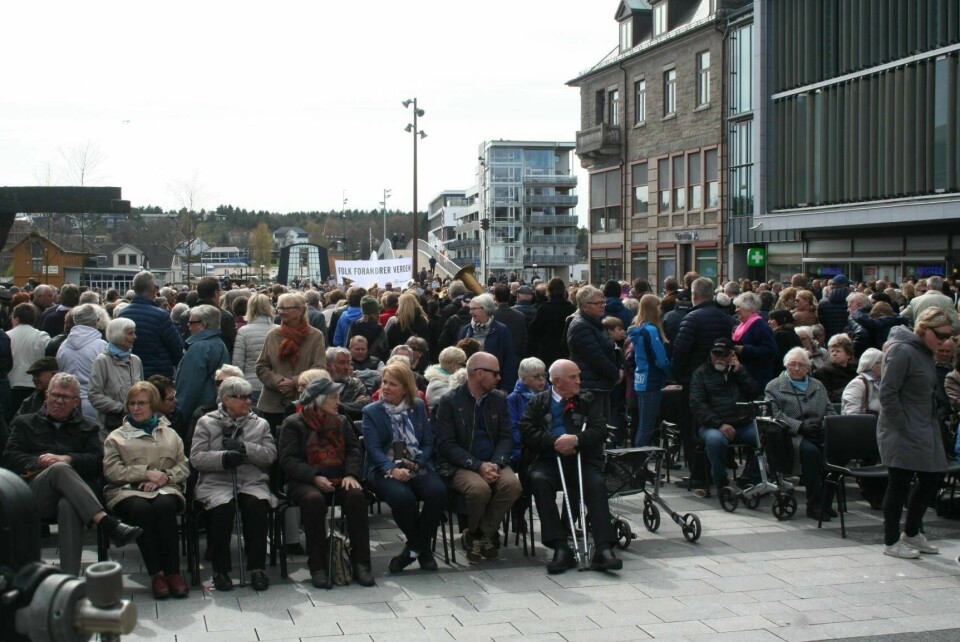 Mange hadde møtt opp til 1.mai-talen.