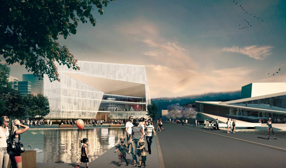 Som konsekvens av en budsjettsprekk på over 400 millioner kroner i byggingen av det nye hovedbiblioteket, har KID blitt nødt til å snu alle steiner for å finne kostnadskutt. FOTO: LUND HAGEM/ATELIER OSLO Som konsekvens av en budsjettsprekk på over 400 millioner kroner i byggingen av det nye hovedbiblioteket, har KID blitt nødt til å snu alle steiner for å finne kostnadskutt. FOTO: LUND HAGEM/ATELIER OSLO