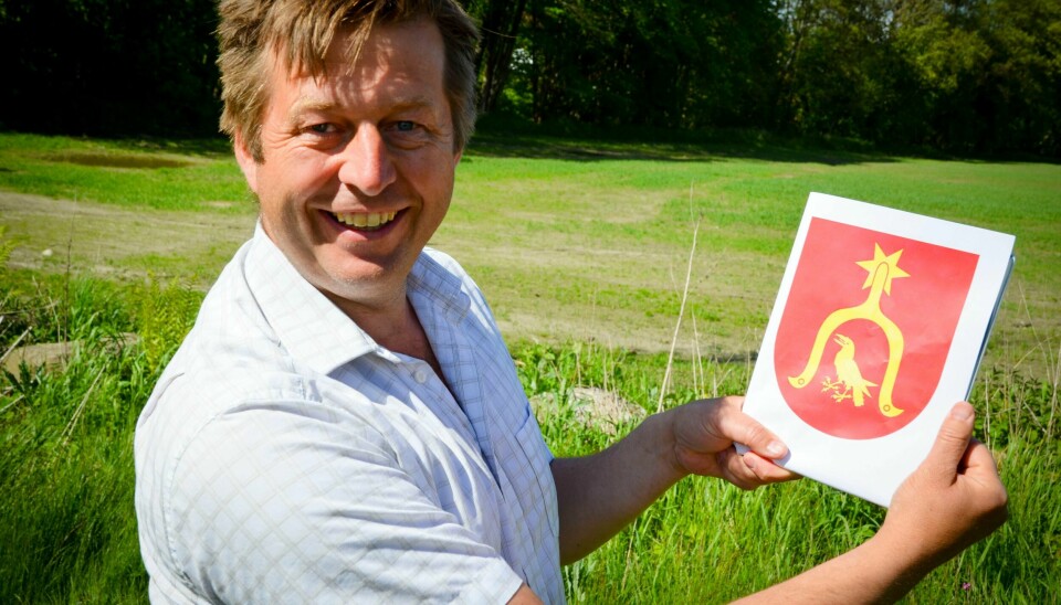 Slik kunne et felles kommunevåpen for Moss og Rygge sett ut.