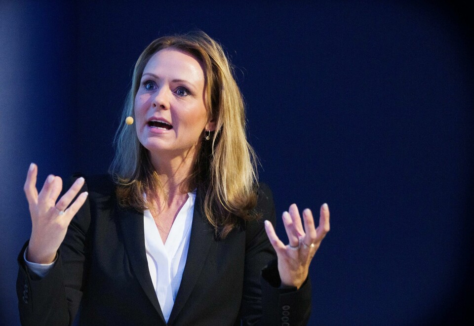 Utålmodig for løsning rundt framtidig filmfinansiering: Kulturminister Linda Hofstad Helleland, her under konferanse om kulturbudsjettet i høst.