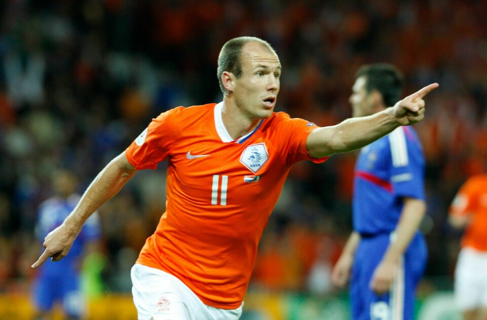 Arjen Robben fra glansdagene på Nederlands landslag. Foto: Michael Kooren / Reuters/ NTB scanpix.