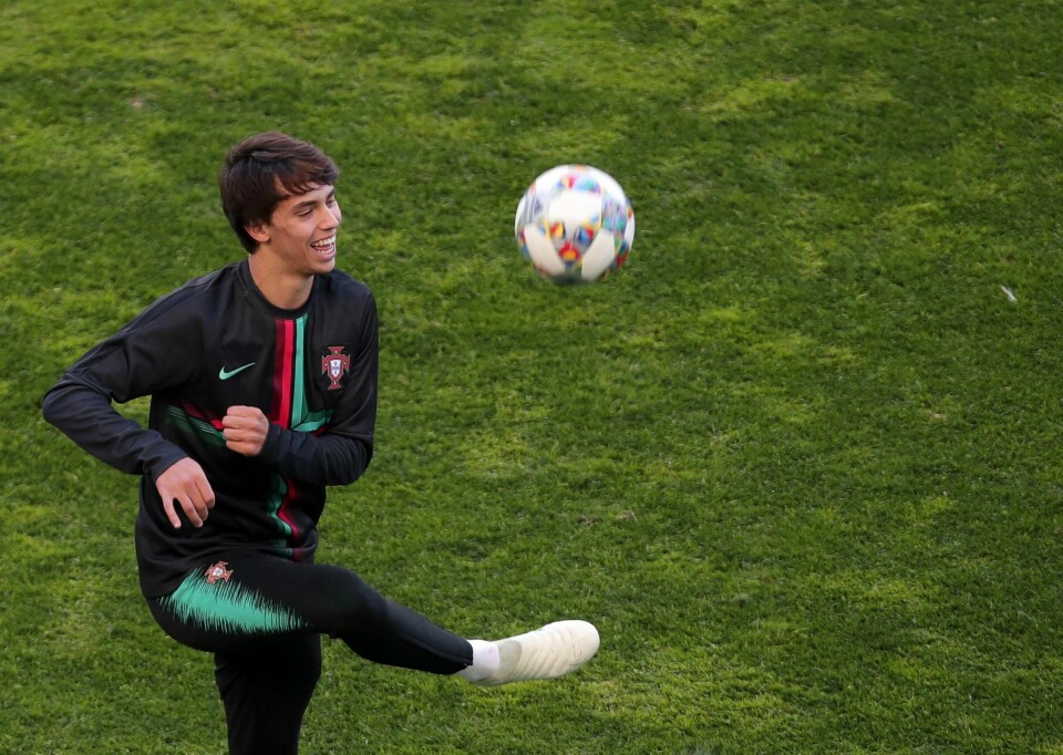 Joao Felix er klar for Atlético Madrid. Her fra stortalentets landslagsdebut. Foto: Luis Vieira / AP / NTB scanpix
