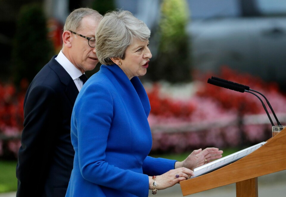 Theresa May talte for siste gang som statsminister utenfor 10 Downing Street onsdag.