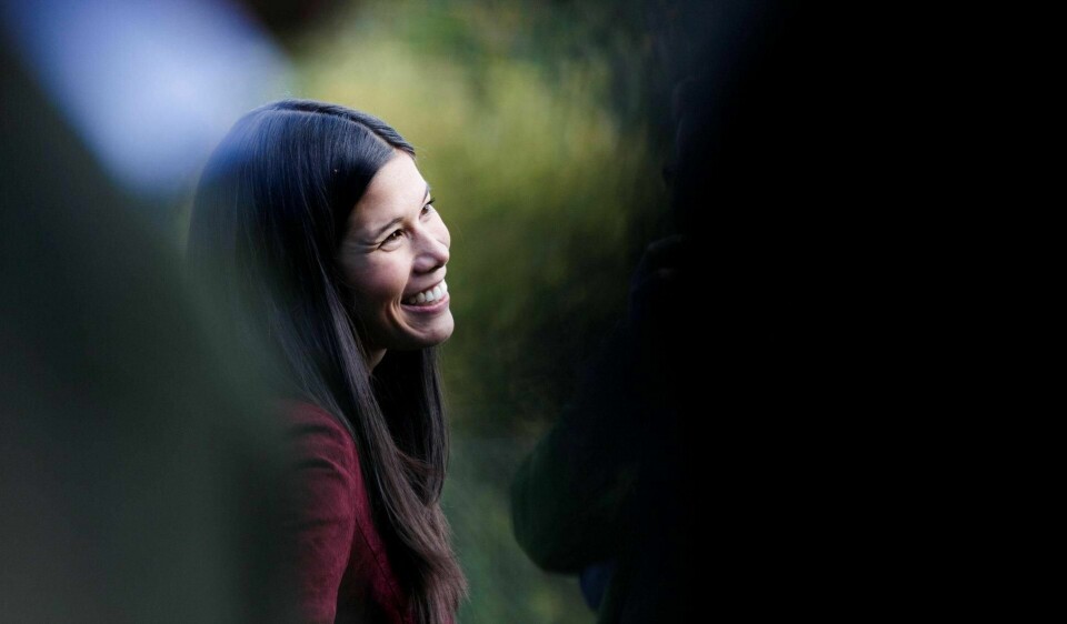 Lan Marie Nguyen Berg møter pressen etter forhandlinger høsten 2015. Resten er historie. FOTO: BERIT ROALD/NTB SCANPIX