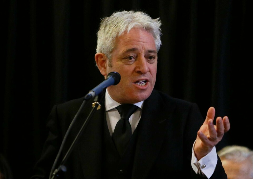 John Bercow varslet mandag sin avgang som leder for Underhuset