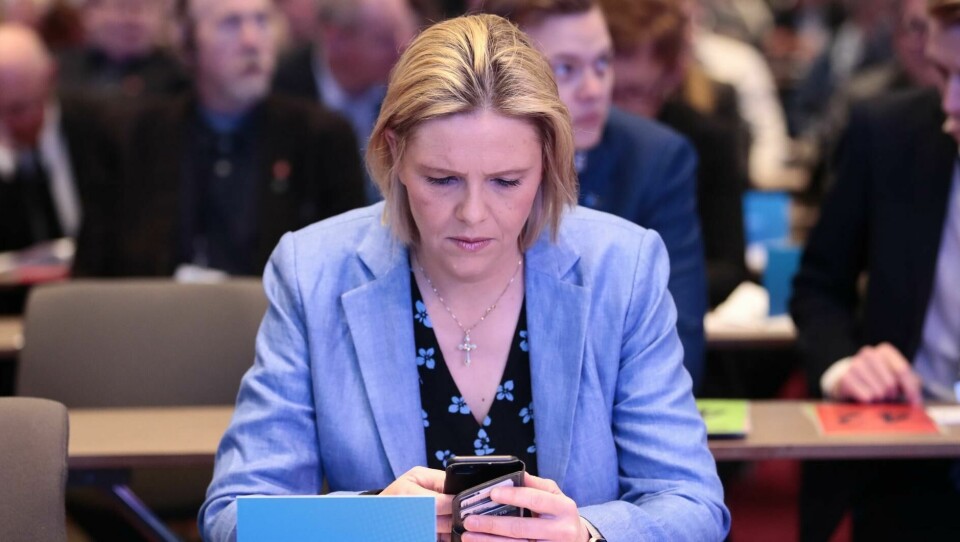 Amnesty mener Frps statsråd og nestleder Sylvi Listhaug bidrar til sterk polarisering med sine utspill i blant annet sosiale medier. Gardermoen 20190505.Sylvi Listhaug. Statsråder og delegater på Frps landsmøtet Gardermoen søndag.Foto: Lise Åserud / NTB scanpix