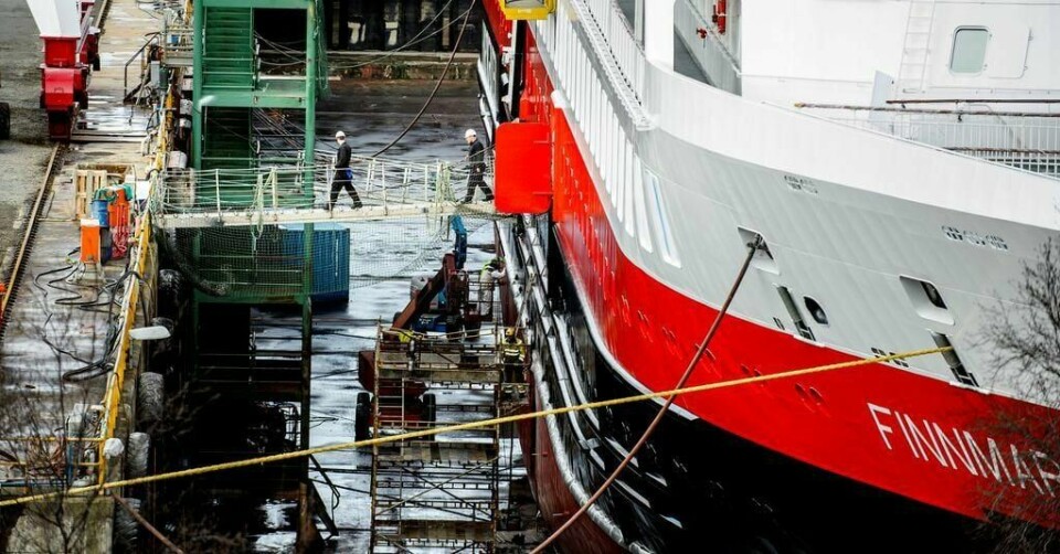 Bilde fra Fosen Yards i 2017, da verftet jobbet med hurtigruten 'Finnmarken'. Foto: Erlend Angelo via FriFagbevegelse
