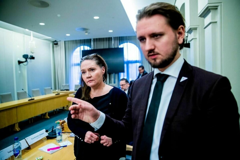 Aps Eva Kristin Hansen og SVs Freddy André Øvstegård håper granskingsutvalgets rapport om trygdeskandalen vil gi klarere svar enn det som hittil er kommet fram. Nå må det ryddes ordentlig opp, fastslår de to. Foto: Stian Lysberg Solum / NTB scanpix